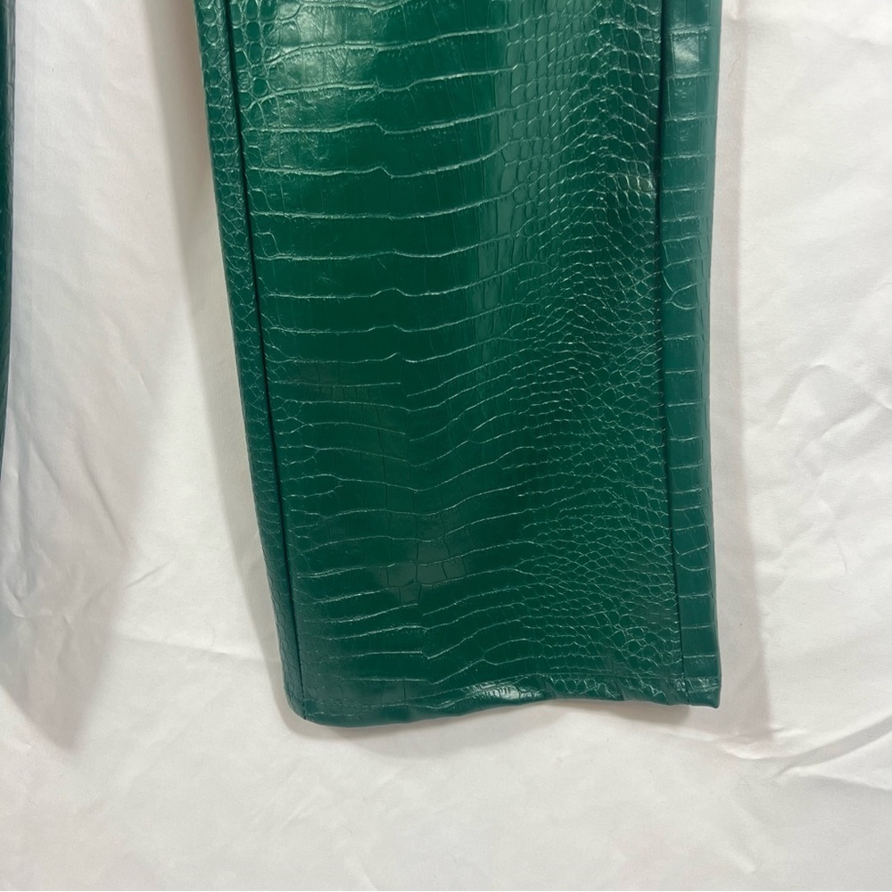 Forever 21 Teal Faux Croc Bootcut Pants - Picture 5 of 8